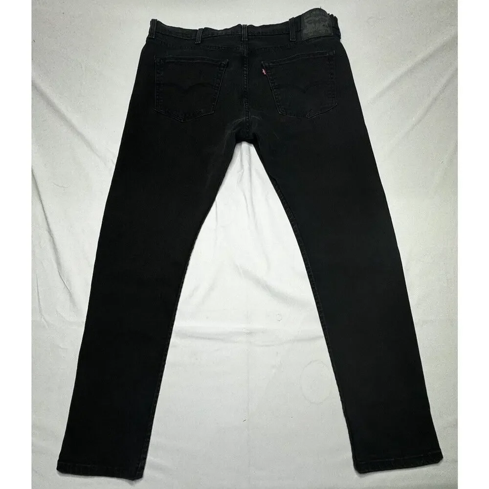 Levi's 512 Men's Tapered Leg Black Denim Jeans‎ - Size 38x30.5*